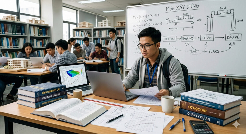 Thời gian học thạc sĩ Kỹ thuật xây dựng trong bao lâu? Chi tiết A-Z