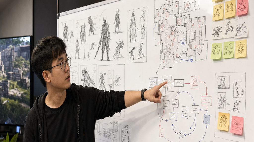 Whiteboard ý tưởng thiết kế game