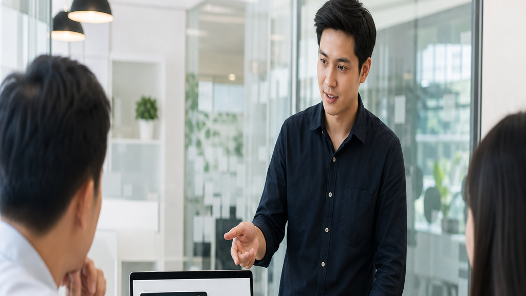 Web Designer trình bày mockup