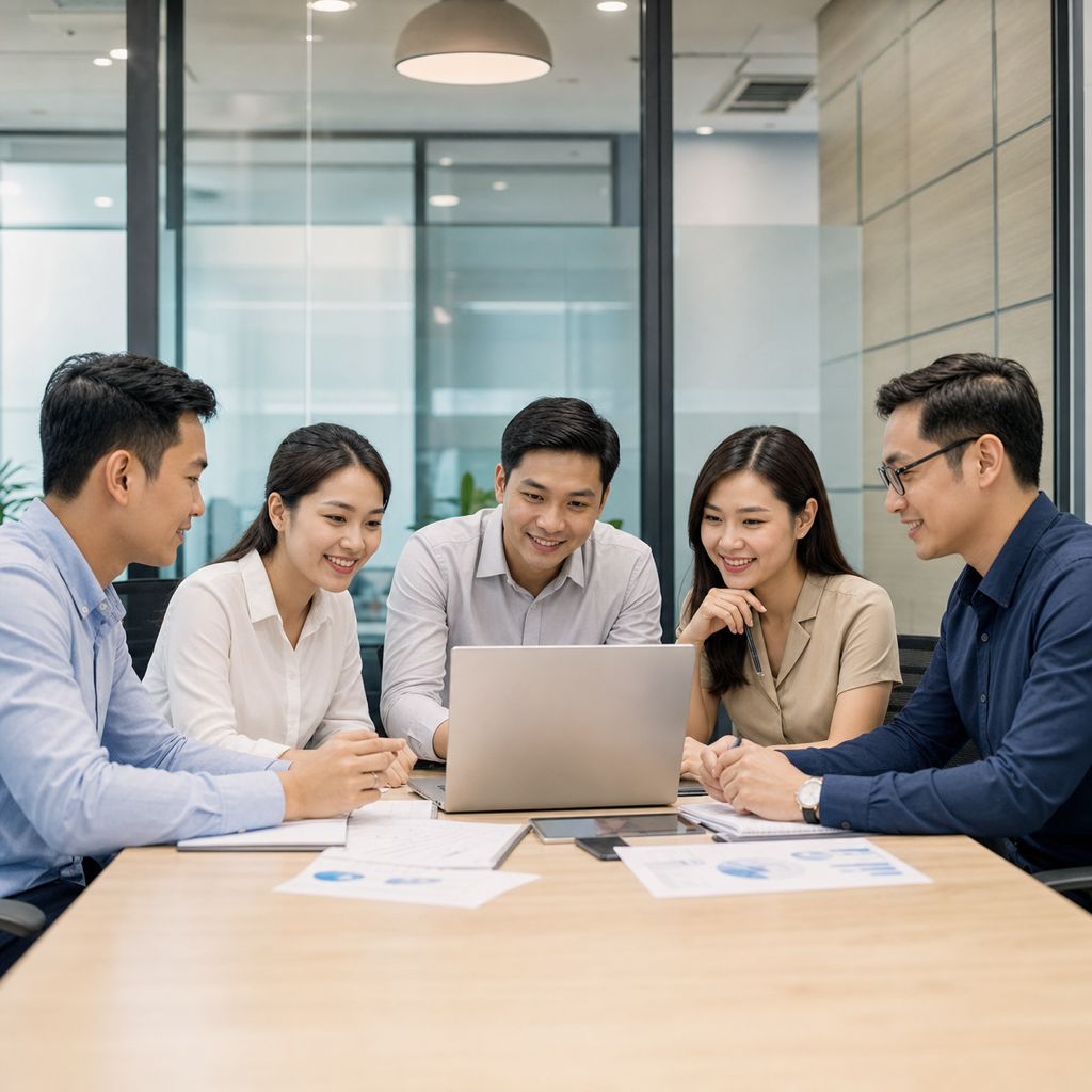 chuyên viên nhân sự họp nhóm