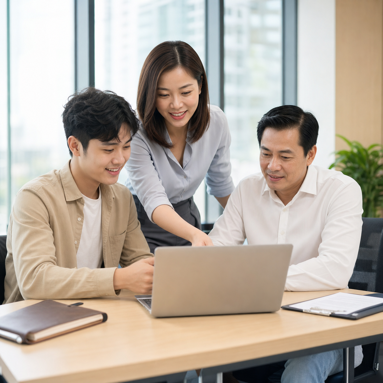 nhân viên các thế hệ khác nhau lên kế hoạch sự nghiệp 5 năm tại công ty