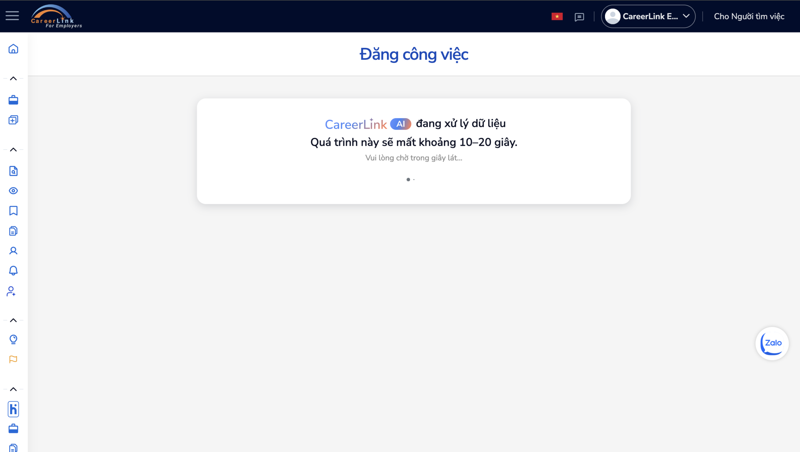 Careerlink AI đang phân tích dữ liệu JD